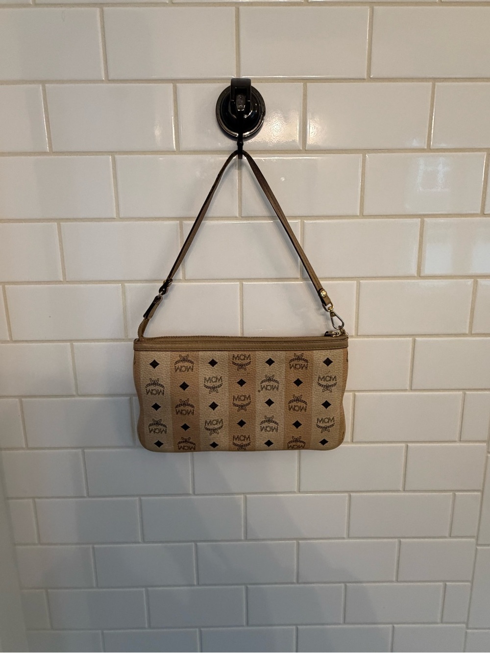 MCM Tan Visetos Monogram Shoulder Bag - Picture 2 of 4